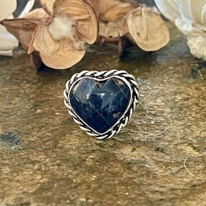 Sterling silver plated heart ring size 6